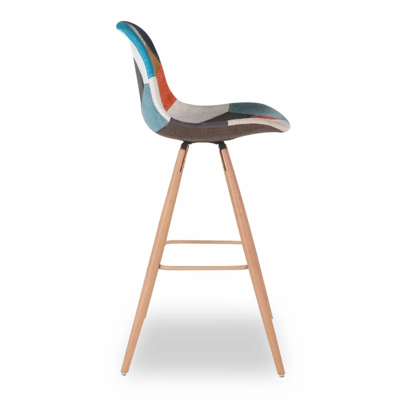 Tabourets de bar scandinaves patchwork multicolore