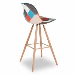 Tabourets de bar scandinaves patchwork multicolore