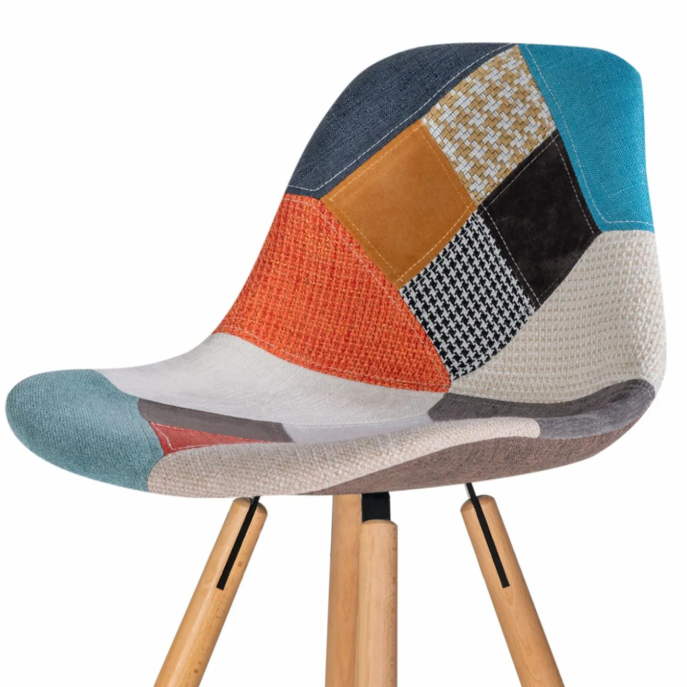 Tabourets de bar scandinaves patchwork multicolore