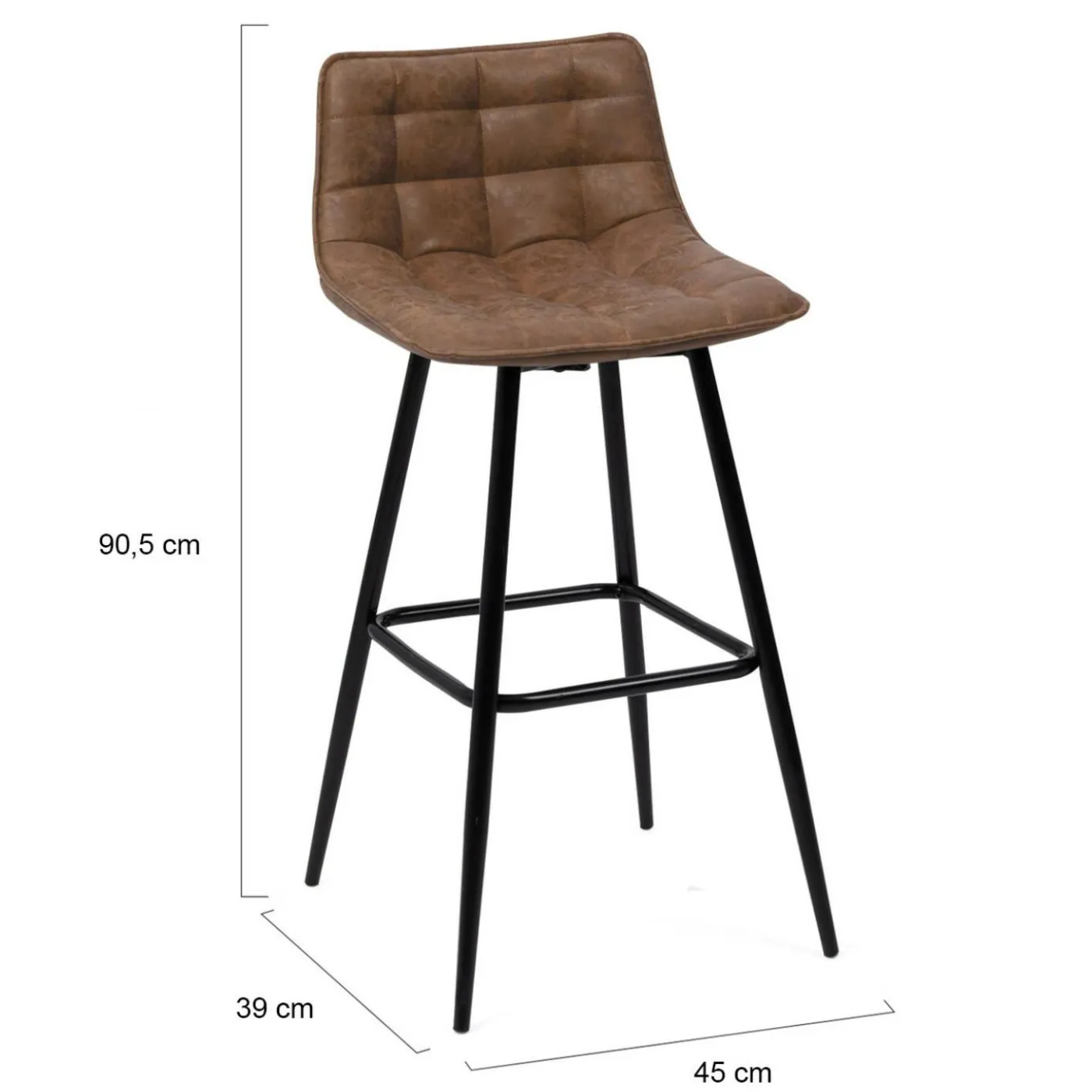 Tabourets de bar vintage marron vieilli