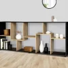 Étagère 161 cm double position bois imitation hêtre et noir