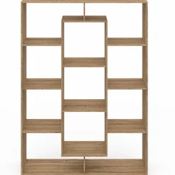 Étagère bibliothèque avec 11 compartiments effet bois