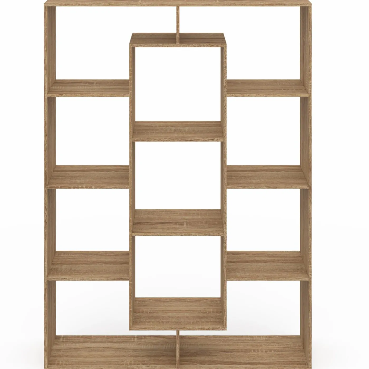 Étagère bibliothèque avec 11 compartiments effet bois