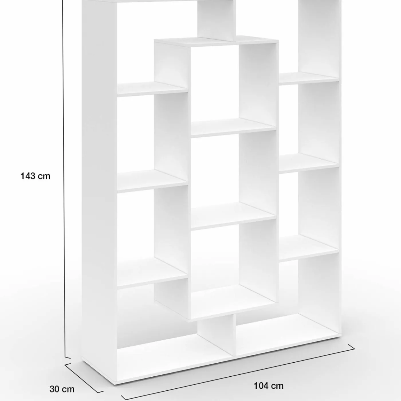 Étagère bibliothèque blanche 143 cm 11 compartiments