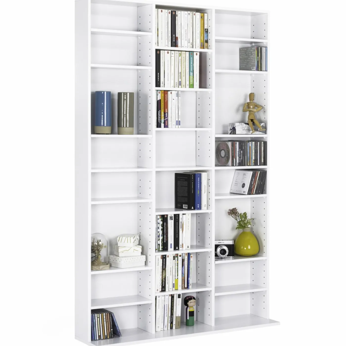 Étagère bibliothèque bois blanc 30 cases modulables