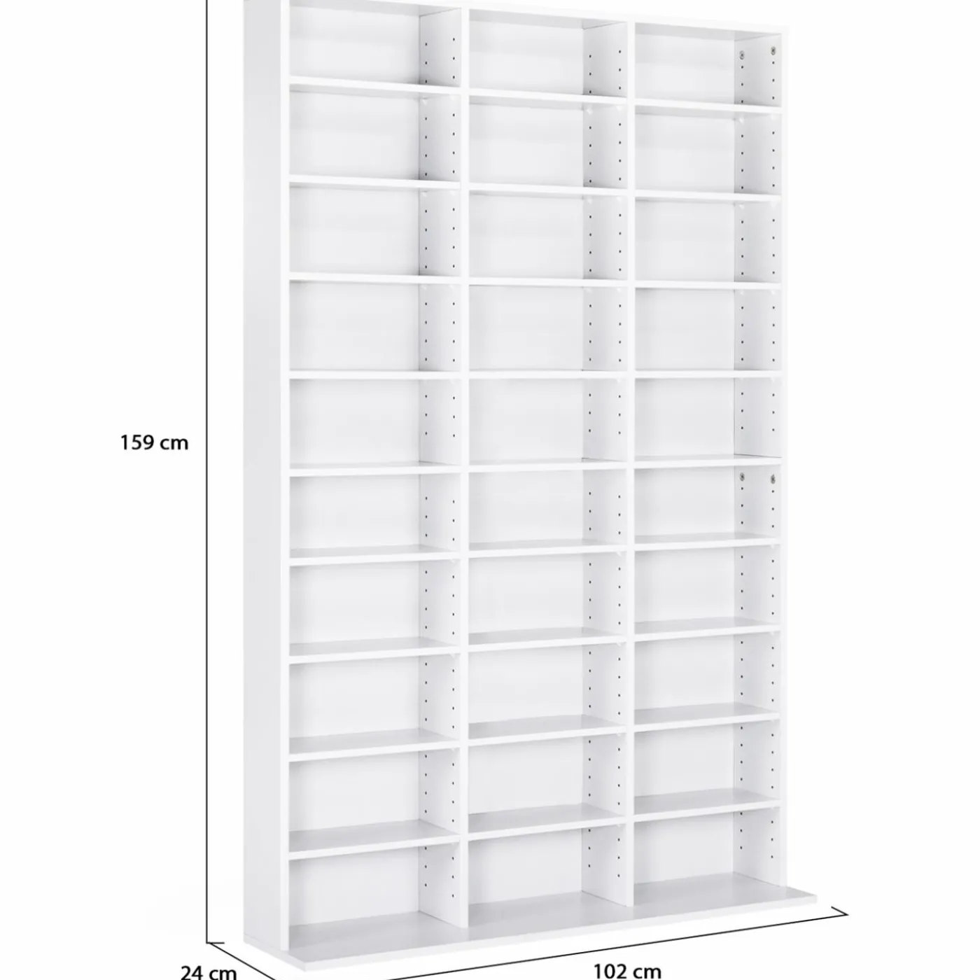 Étagère bibliothèque bois blanc 30 cases modulables