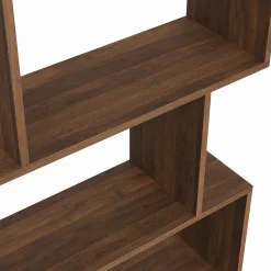 Étagère bibliothèque en forme de S effet noyer 189 cm