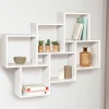 Étagère blanche murale avec 8 cubes