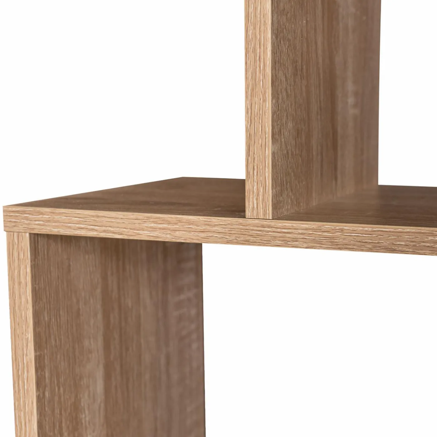 Étagère bois imitation hêtre en S 6 niveaux