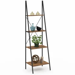 Étagère échelle industrielle effet vieilli 4 niveaux 170 cm
