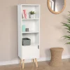 Étagère colonne style scandinave 4 niveaux blanche