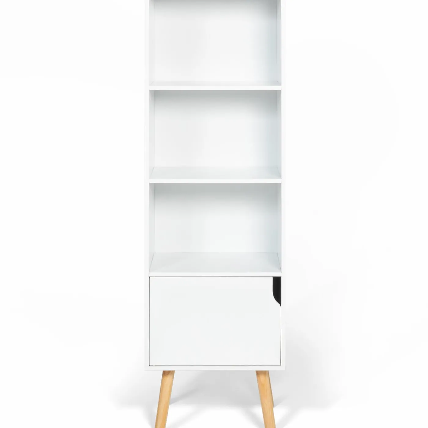 Étagère colonne style scandinave 4 niveaux blanche