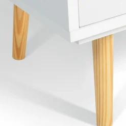 Étagère colonne style scandinave 4 niveaux blanche