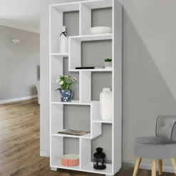 Étagère de salon moderne en bois blanc