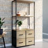 Étagère design industriel avec tiroirs en tissu