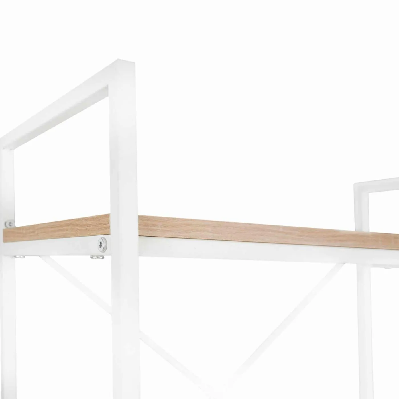 Étagère industrielle bois et métal blanc 5 niveaux