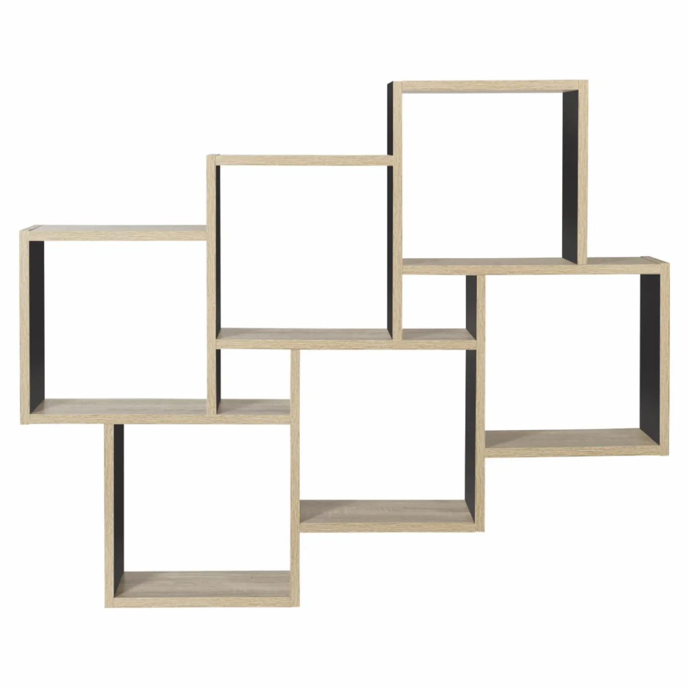 Étagère murale bois et noir double position
