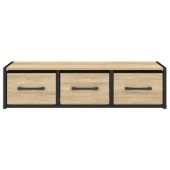 Étagère murale console d'entrée 3 tiroirs design industriel