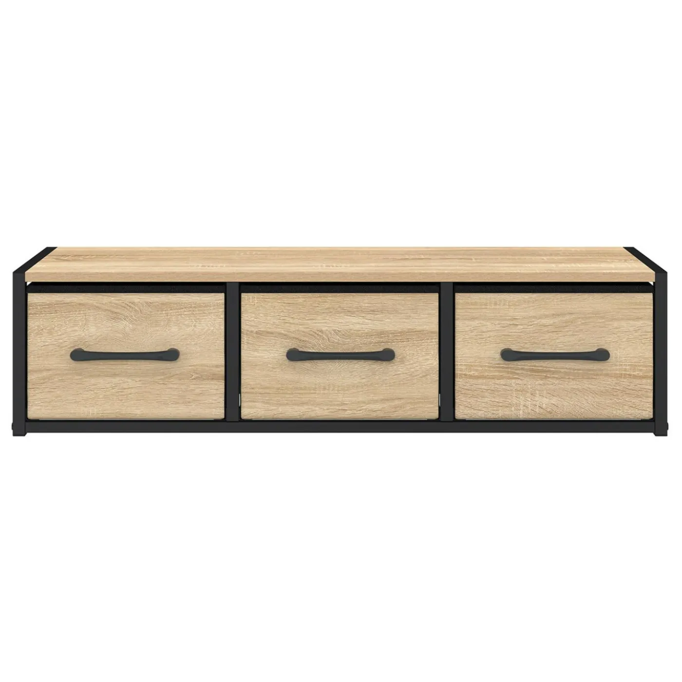 Étagère murale console d'entrée 3 tiroirs design industriel