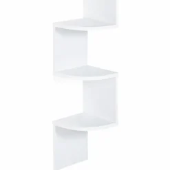 Étagère murale d’angle 5 niveaux blanche