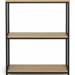 Étagère pour entrée bois et métal noir
