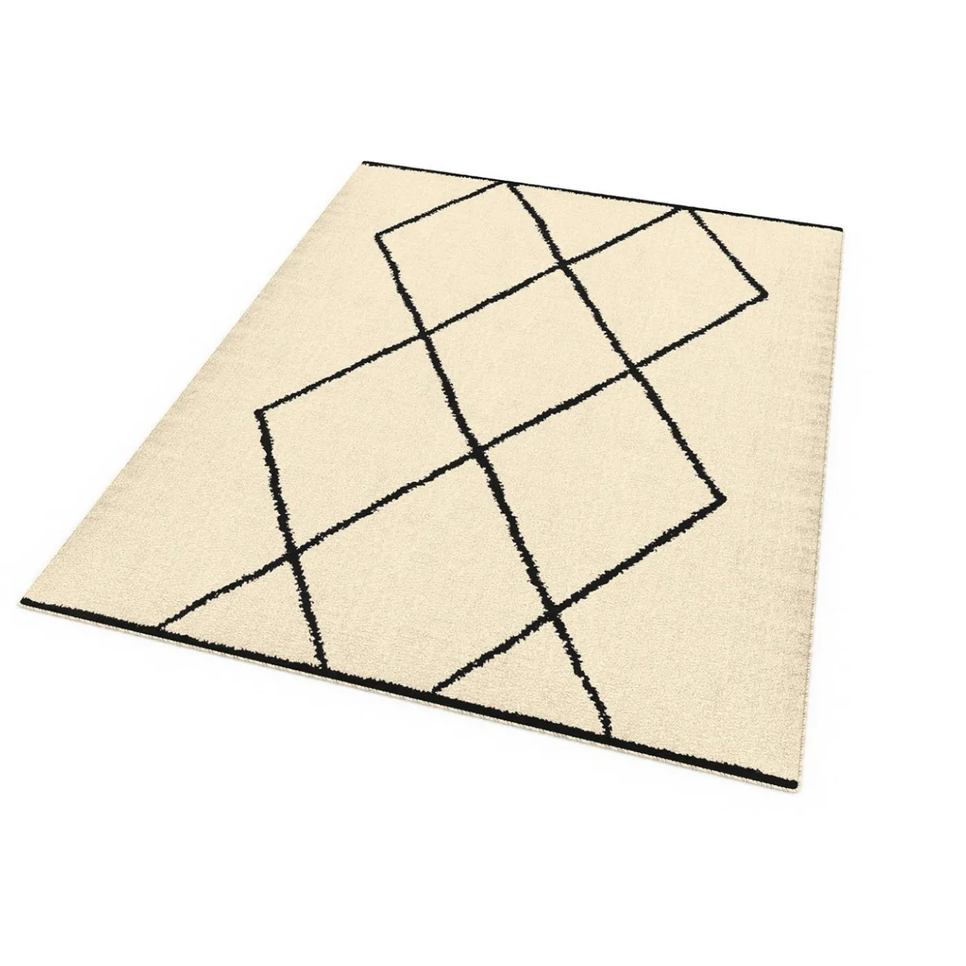 Tapis d'intérieur rectangle à motifs berbère 160 x 220 cm