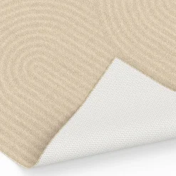 Tapis d'intérieur rectangle à motifs circulaire beige 160 x 220 cm