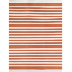 Tapis extérieur à rayures terracotta 270x370cm
