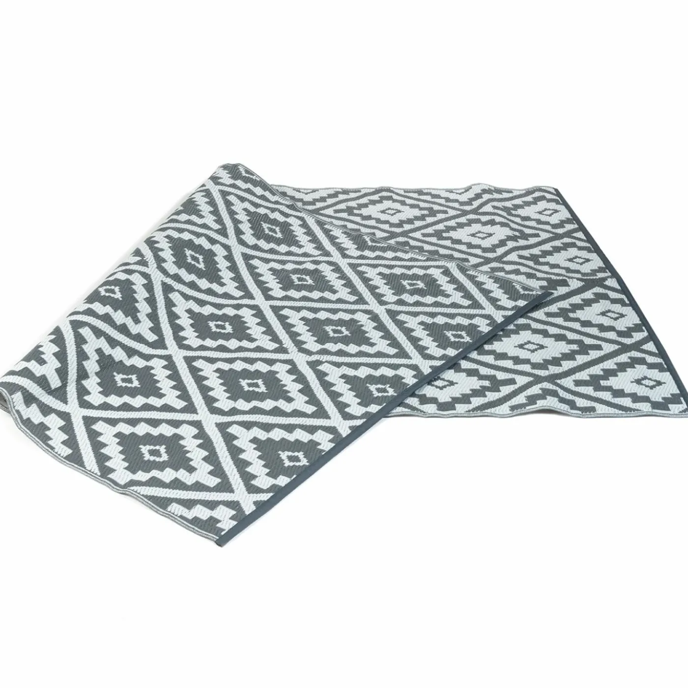 Tapis extérieur gris motifs géométriques 270 x 470 cm