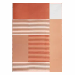 Tapis extérieur terracotta à formes géométriques