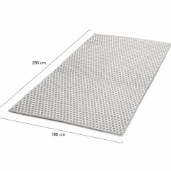 Tapis extérieur terrasse motifs ronds beiges et blancs 180 x 280 cm