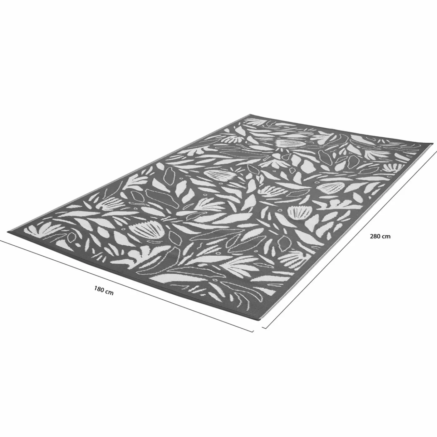 Tapis extérieur 180x280 cm gris et blanc