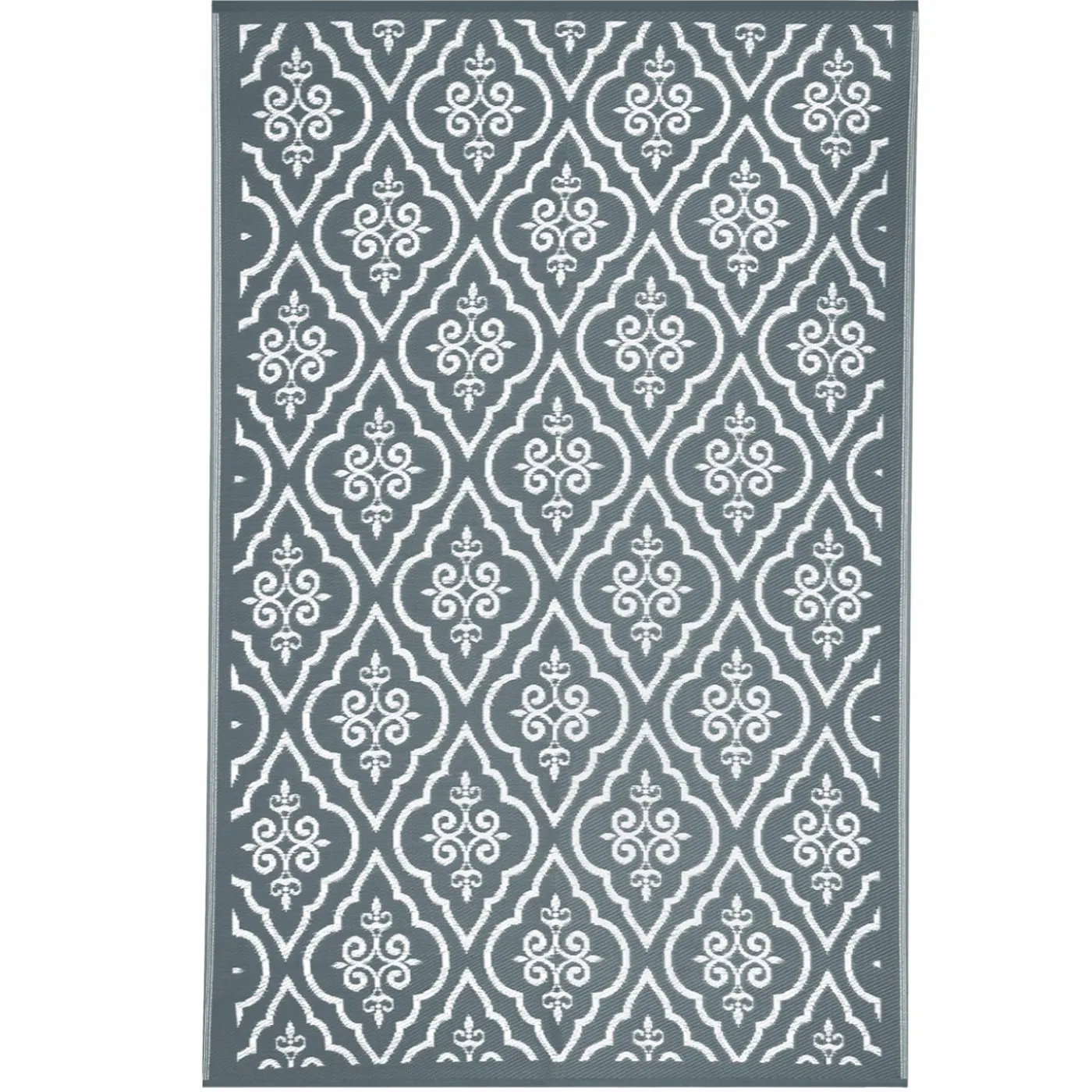 Tapis extérieur 180x280 cm gris et blanc
