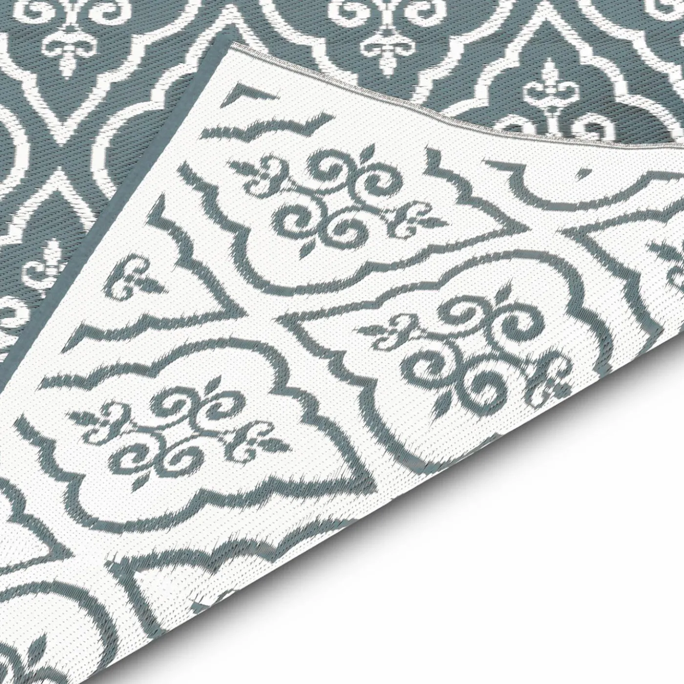 Tapis extérieur 180x280 cm gris et blanc