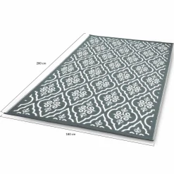 Tapis extérieur 180x280 cm gris et blanc