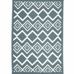 Tapis extérieur 180x280 cm gris et blanc