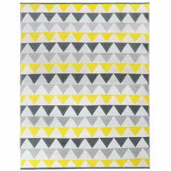 Tapis extérieur 270x370 cm triangles gris et jaune