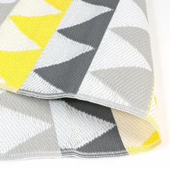Tapis extérieur 270x370 cm triangles gris et jaune