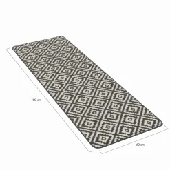 Tapis intérieur gris et blanc 60x180cm