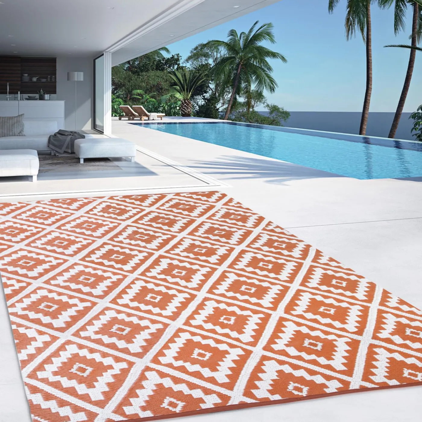 Tapis terracota pour extérieur et terrasse
