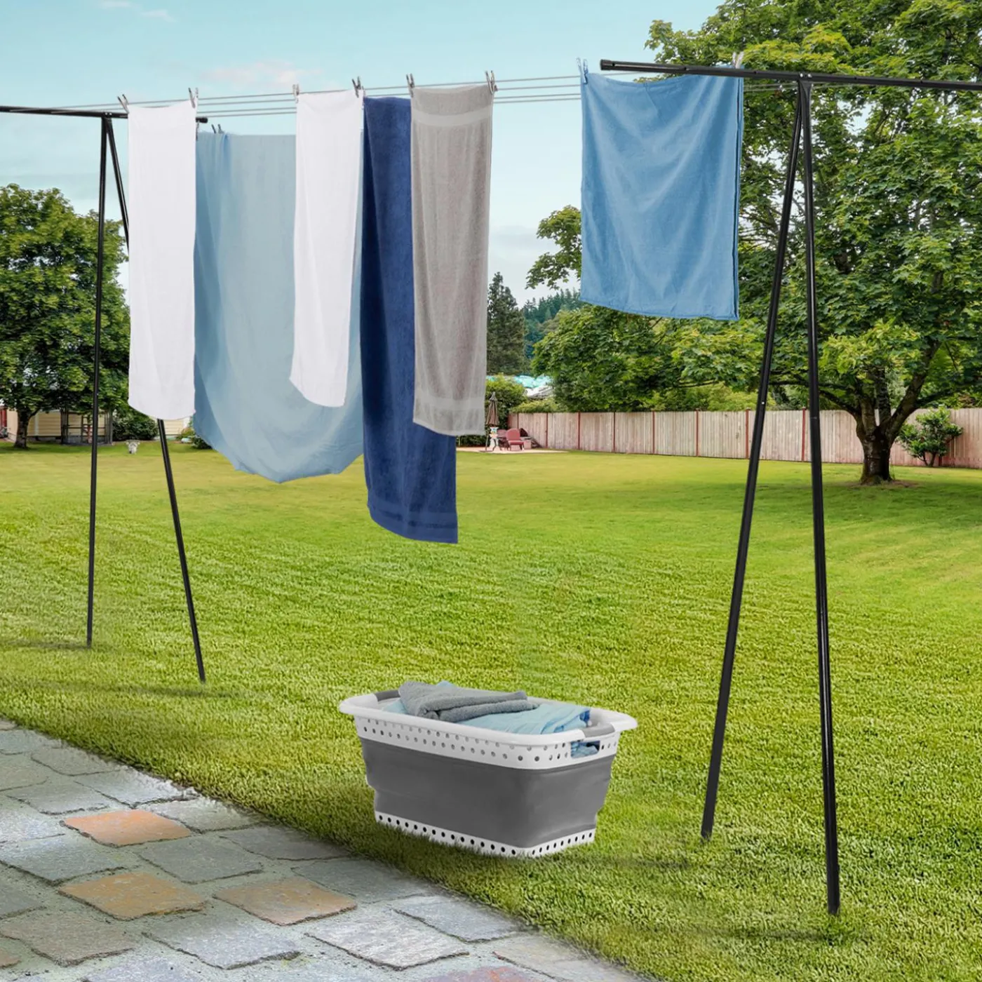 Étendoir à linge extérieur en métal 35m de fil