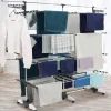 Étendoir à linge XXL 60 m sur 4 niveaux avec barre télescopique