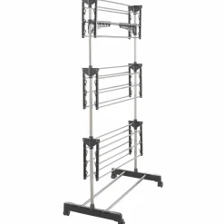 Étendoir pliable avec grande capacité et 30 accessoires H.145 cm