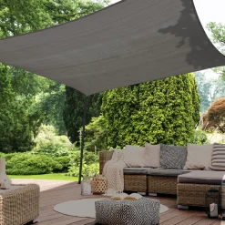 Toile ombrage carré haute densité gris 4x4 m