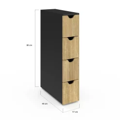 Tour de rangement gain de place sur roulettes