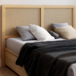 Tête de lit aspect cannage et bois 160 cm