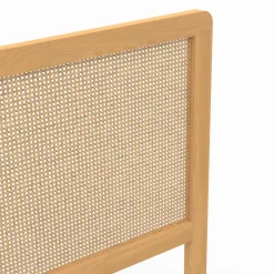 Tête de lit aspect cannage et bois 140 cm
