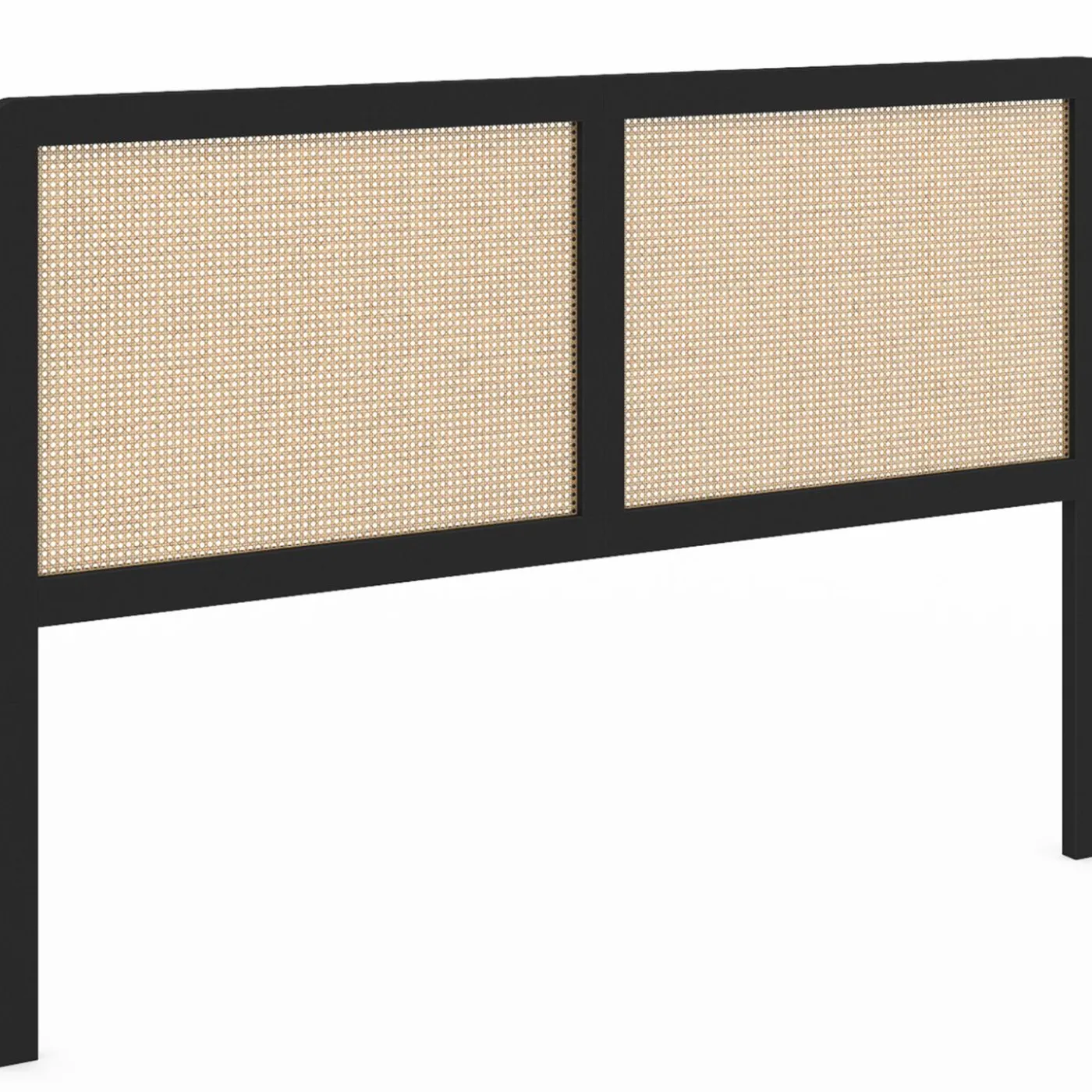 Tête de lit coloris noir et cannage 160 cm