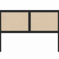 Tête de lit coloris noir et cannage 160 cm