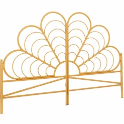 Tête de lit effet rotin 160 cm en forme de fleur